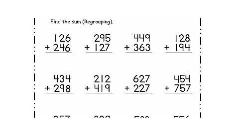 Free 3 Digit Addition with Regrouping - Free4Classrooms