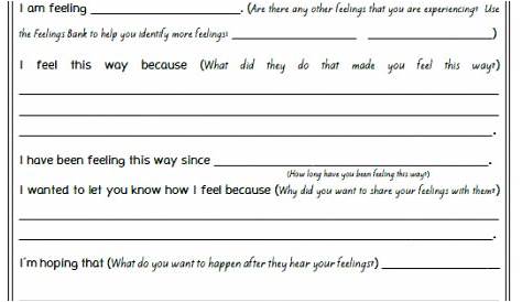 expressing emotions worksheets for adults