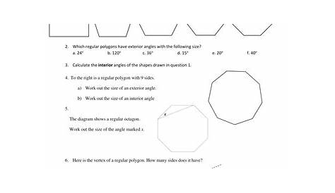 polygons and angles worksheet