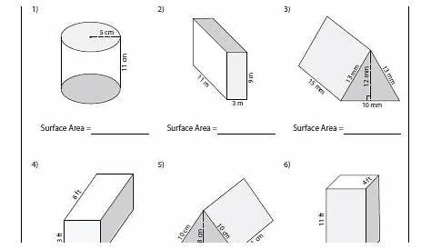geometry surface area worksheet