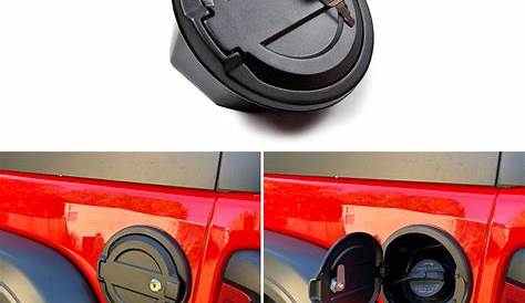Gas Cap Cover Locking Fuel Tank Door Cover for 2018-2021 Jeep Wrangler