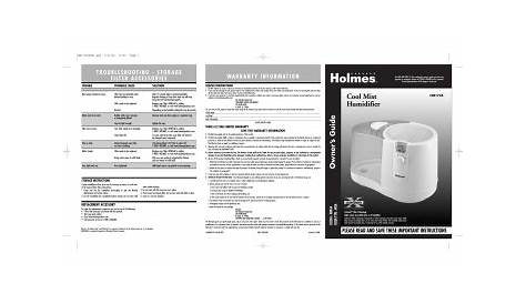 manual for holmes humidifier