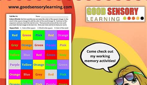 Working Memory Activities for Students| Good Sensory Learning