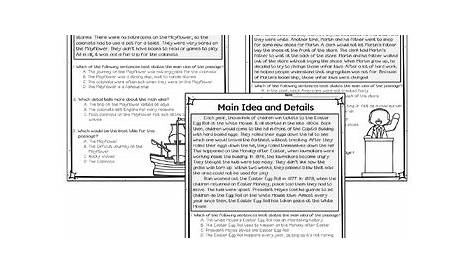 identifying main idea and supporting details worksheets