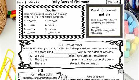 Fifth Grade Grammar Skills Daily Dose Bundle Standards Assessments