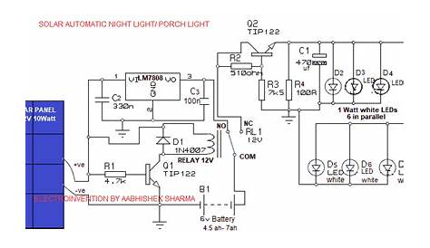 automatic solar lamp circuit diagram