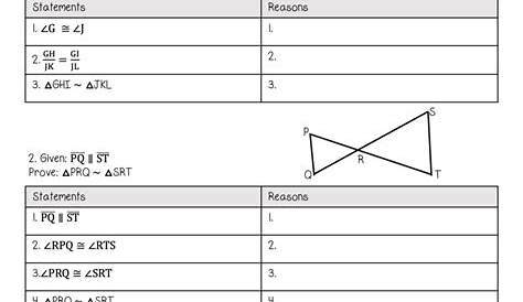 geometry triangle proofs worksheets