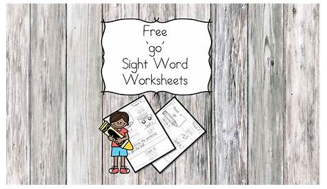 go sight word worksheets