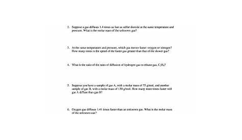 graham's law worksheet answers