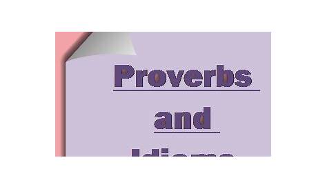 4th grade english idioms and proverbs worksheets