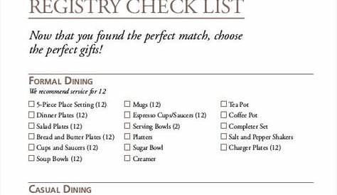 FREE 18+ Wedding Registry Checklists in PDF | Google Docs | Pages | MS Word