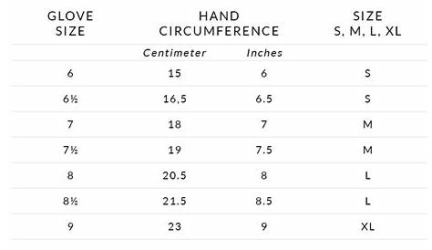 glove size chart women