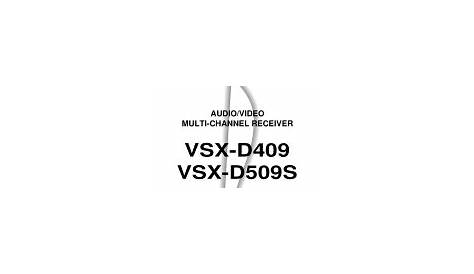 Pioneer VSX-D509S Manual