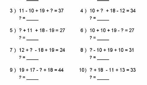 mixed subtraction and addition worksheets