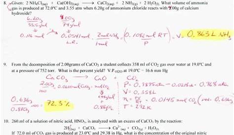 Limiting Reactant And Percent Yield Worksheet | Chemistry lessons