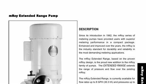 Milton Roy Metering Pumps PL1999 | PDF | Pump | Valve