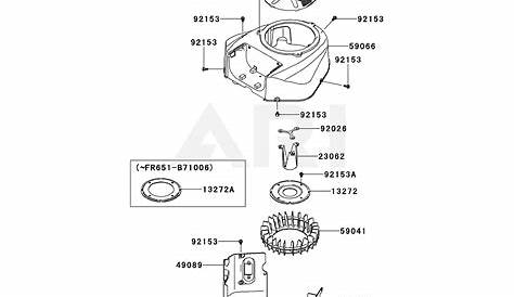 Kawasaki FR651V-DS16 4 Stroke Engine FR651V Parts Diagram for COOLING