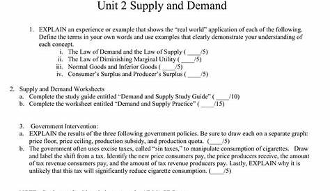 demand worksheet answer key pdf