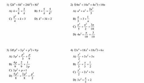 Division Of Polynomials Worksheet - Educational Worksheet