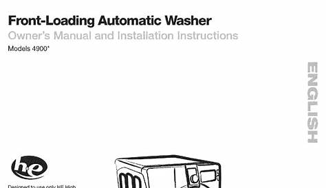 KENMORE 4900 SERIES OWNER'S MANUAL AND INSTALLATION INSTRUCTIONS Pdf