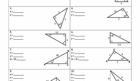 Geometry Worksheet – Trig Ratios in Right Triangles | MySchoolsMath.com