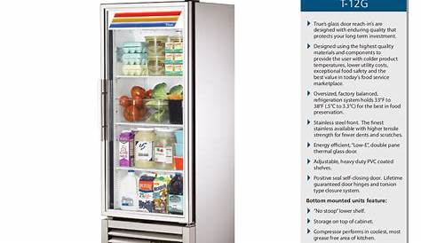 Download free pdf for True T-12G Refrigerator manual