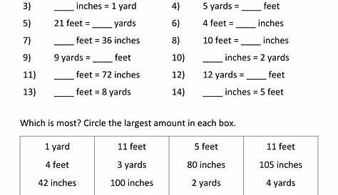 measurement inches worksheet