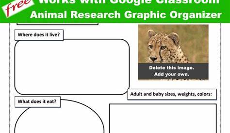 Google Classroom Animal Research Graphic Organizer | K-5 Computer Lab