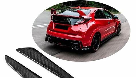 Carbon Fiber Rear Bumper Vents Decoration Trims Fins for Honda for Civic Type R Hatchback 5 Door