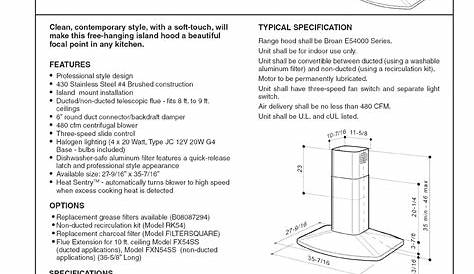 broan range hood manuals