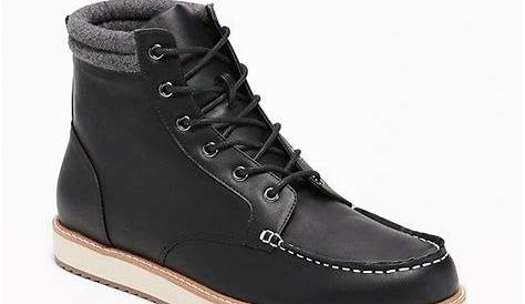 Faux-Leather Moc Boots for Men | Moccasins style, Boots men, Old navy
