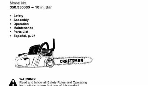 Chainsaw Owners Manual | Mechanical Engineering | Energy And Resource