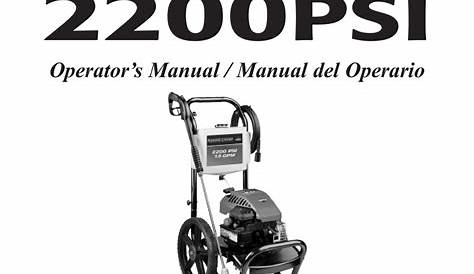 excell pressure washer manual