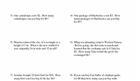 ratio and proportion word problems worksheets