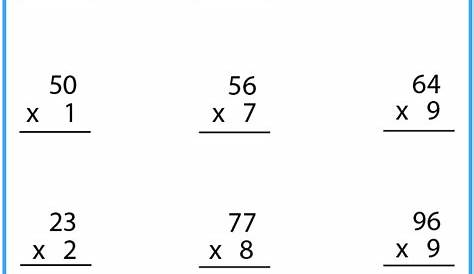 Multiplication- 2 Digit by 1 Digit Math Worksheet - Twisty Noodle