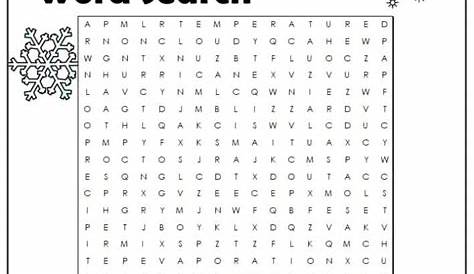 weather word search printable