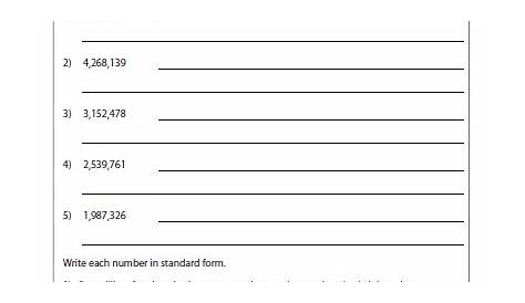 grade 5 maths worksheets large numbers