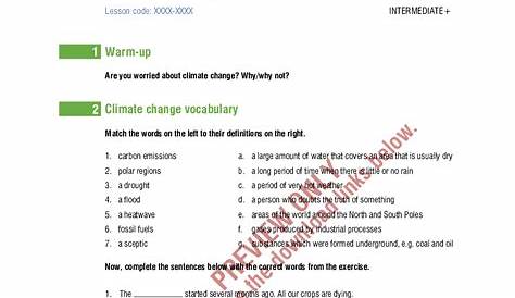 Climate change: Worksheet Preview - Linguahouse.com
