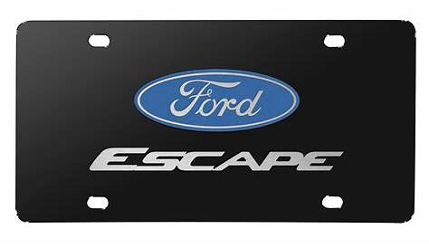 Ford Escape 3D Dual Logo Black Stainless Steel License Plate - License