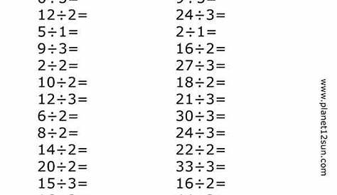 Division - Dividing by 1, 2, 3 - genius777.com PRINTABLES