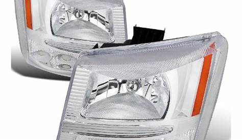 03-06 Chevrolet SILVERADO Chrome 1PC Style Projector LED Headlights