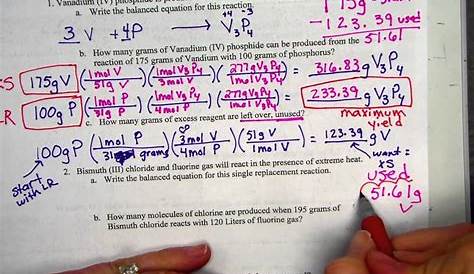 Limiting Reactant And Percent Yield Practice Worksheet Answer Key