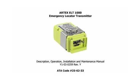 Artex ELT 1000 Emergency Locator Transmitter Description, Operation