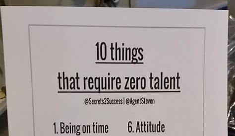 10 Things that require 0 talent : r/DecidingToBeBetter