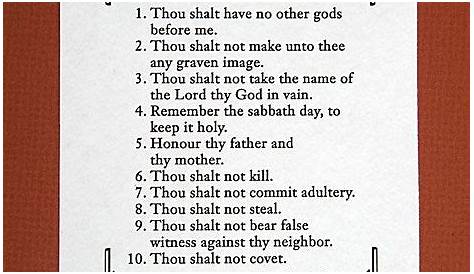 Printable List of 10 Commandments | below downloads 10 commandments