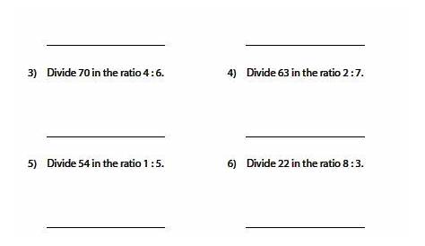 ratio problems worksheets with answers