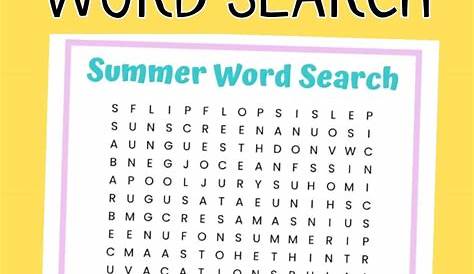 word search summer printables