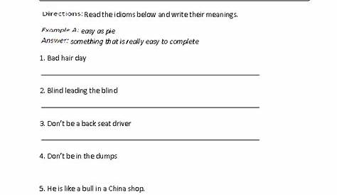 idioms worksheets