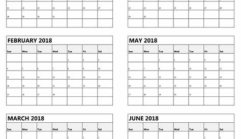 6 Week Print Calendar | Month Calendar Printable