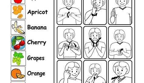 sign language worksheets